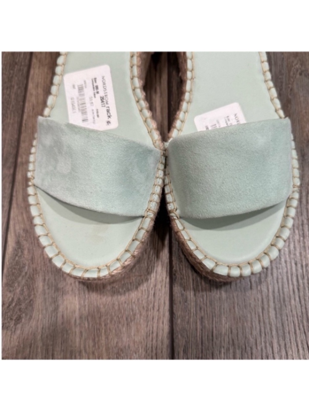 New Franco Sarto Women’s Mint Green Espadrille Ankle-Strap Sandals Size 9.5 - Picture 3 of 10
